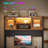Paylan Computer Desk with Hutch, Gaming Desk with Storage Shelves and File Cabinet-929226062