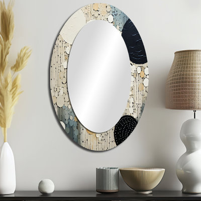 Monochrome Medley III - Miroir mural moderne ovale