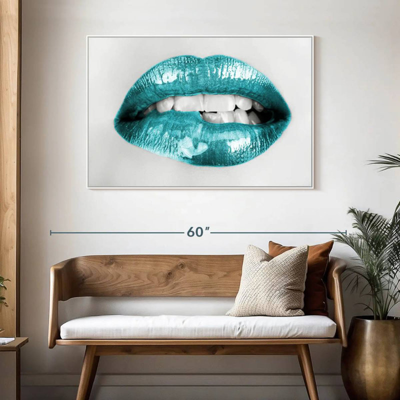 Lip Bite, 46" X 31", Floating Frame White
