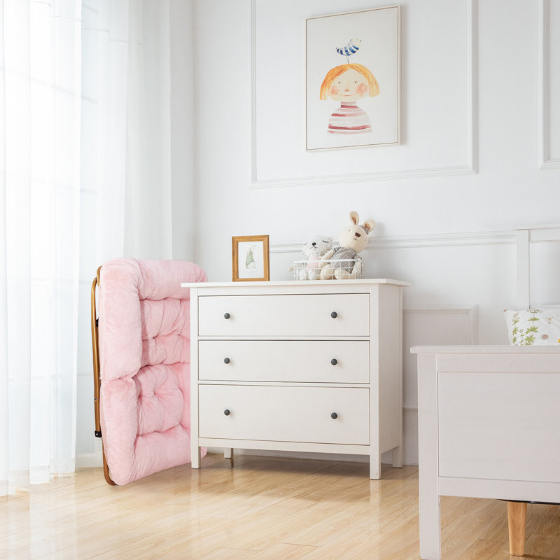 Soft Faux Fur Oversized Folding Accent Chair, Mélange de polyester rose