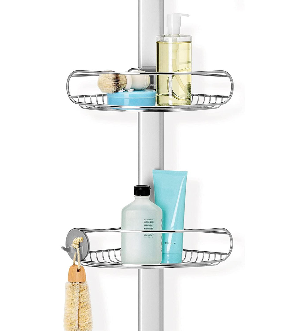 Simplehuman Tension Pole Stainless Steel and Anodized Aluminum Shower Caddy simplehuman