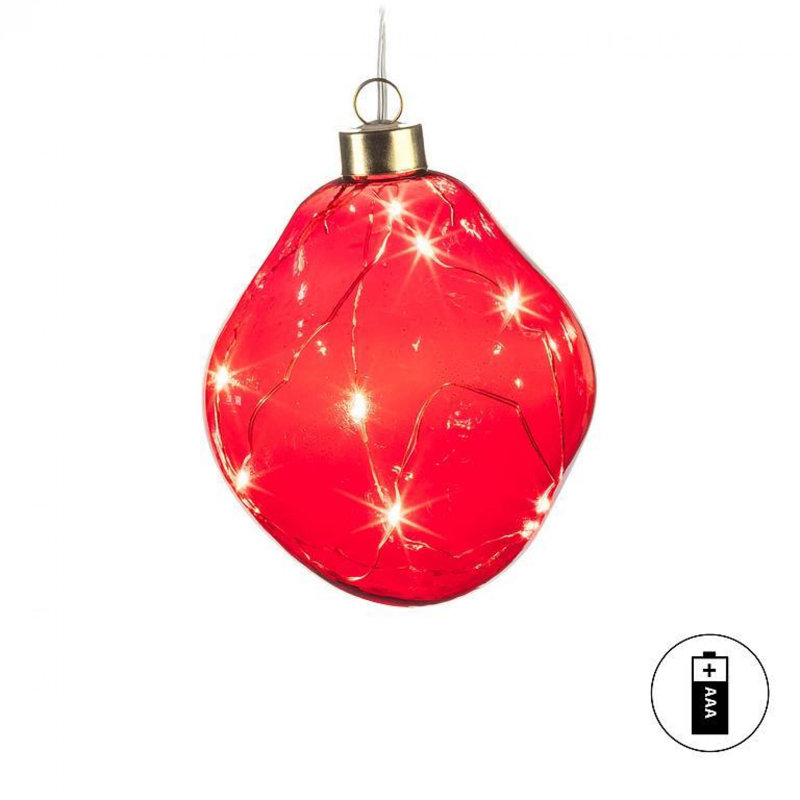 Ornement boule DEL, Rouge