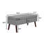 Banc de rangement confortable pour l'entrée en lin gris, poids léger de 34,2 lb