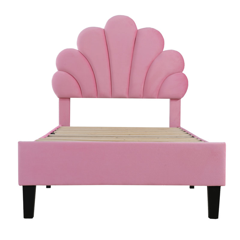 Penngrove Upholstered Bed, Pink, European Single (90 x 200cm)