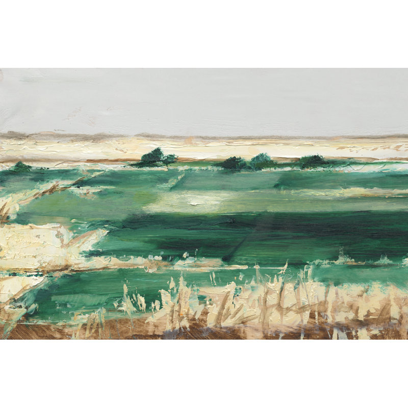 «Emerald Fields II» par Ethan Harper - peinture sur toile tendue, H 8 po x l 12 po