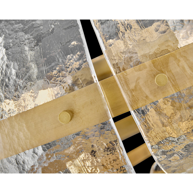 Lillia 9-Light Two-Tier Drum Chandelier w/ Clear Curved Handcrafted Glass