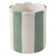 Organisateur de bureau décoratif rayé en céramique avec bordure festonnée - Mignon rangement pour accessoires de bureau dans la chambre à coucher, la cuisine ou la salle de bain - 4 po, vert et ivoire-1011377021