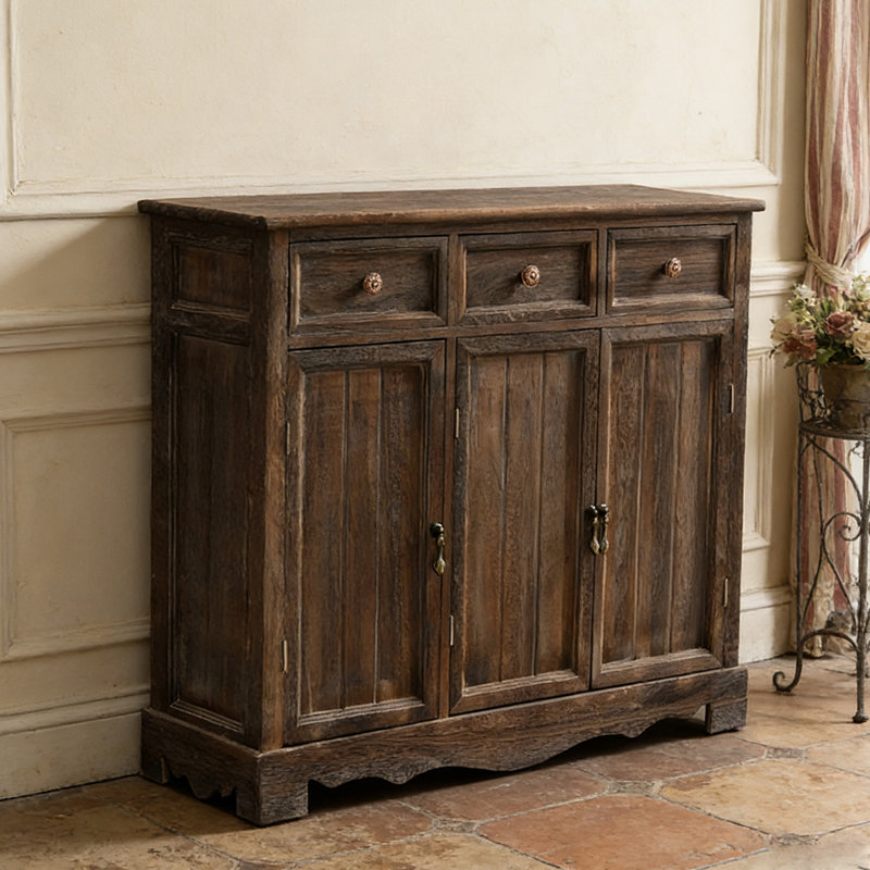 Brown Solid Wood Shoe Storage Bench, Brown
