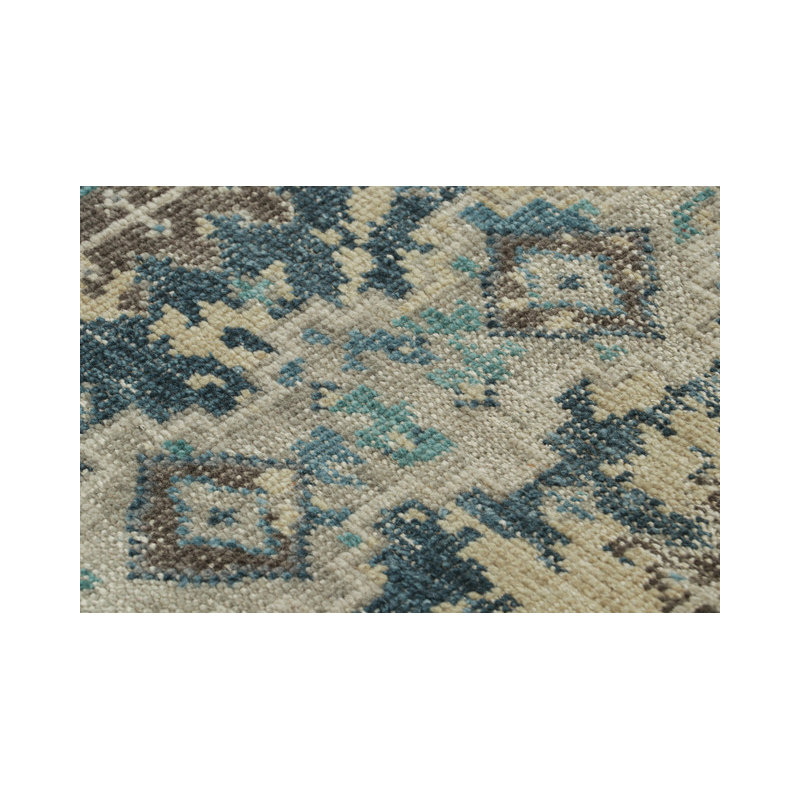 Distressed Homage Hand Knotted Wool Geometric Area Rug, Rectangle 15' x 24'
