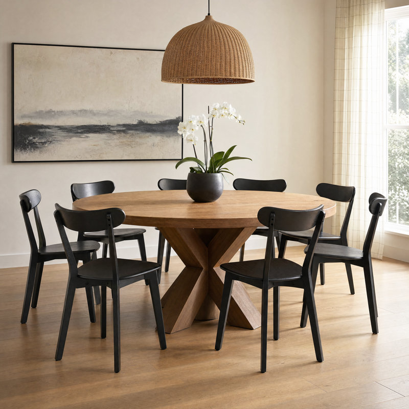Ensemble de 4 chaises d'appoint 100% chêne massif H 17,7 po, Chêne noir, 4