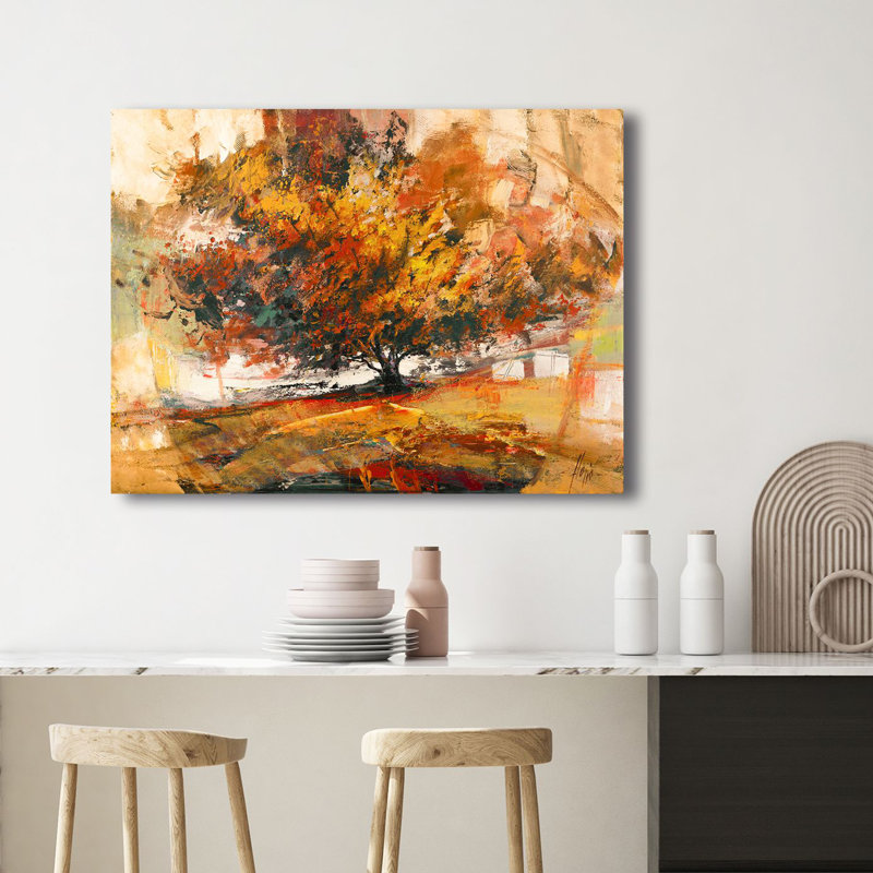 Tree In The Wind by Luigi Florio - Wrapped Canvas Painting, 70cm H x 100cm W x 4cm D