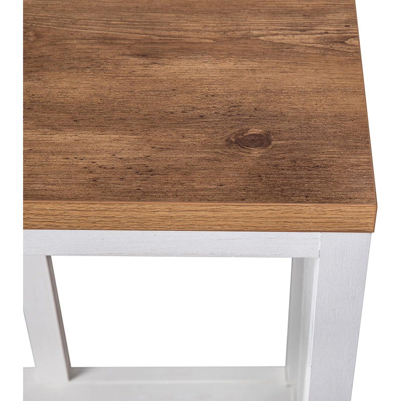 Adharsh 52'' Marble Top Console Table, Brushed White Wash/Warm Oak