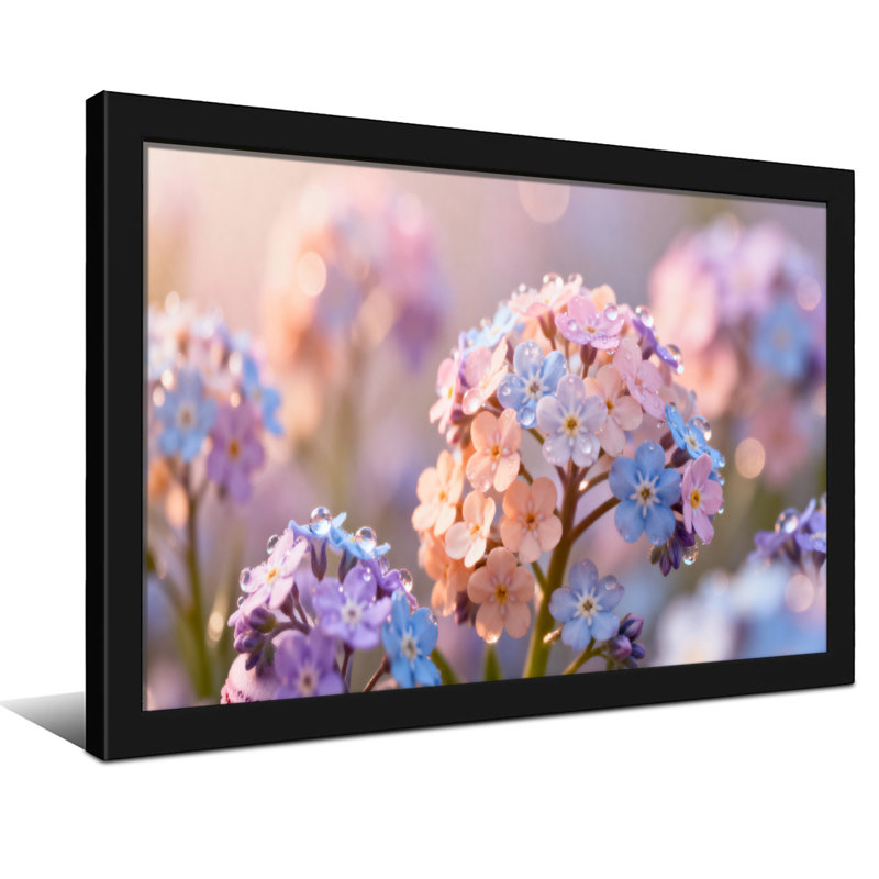 Plantes et fleurs Fleurs pastel flou artistique printemps, H 16 po x l 24 po, Noir