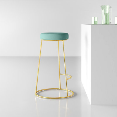 Saroun Upholstered Counter Stool with Metal Frame