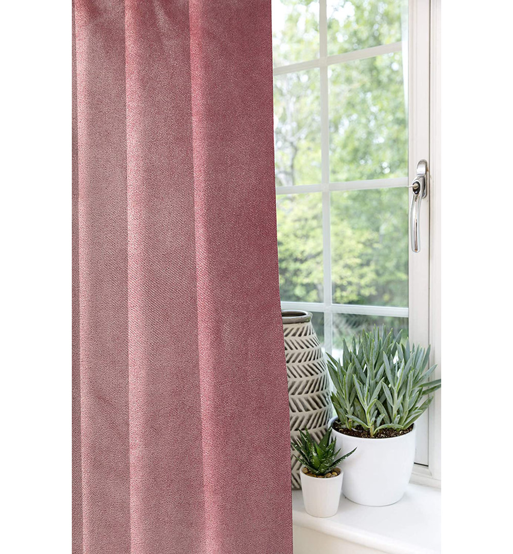 Symple Stuff Matt Velvet Curtains 2 Panels | Champagne Gold Luxury Soft Made To Order Curtains & Drapes | Cotton Pencil Pleat Fully Lined Width 167Cm