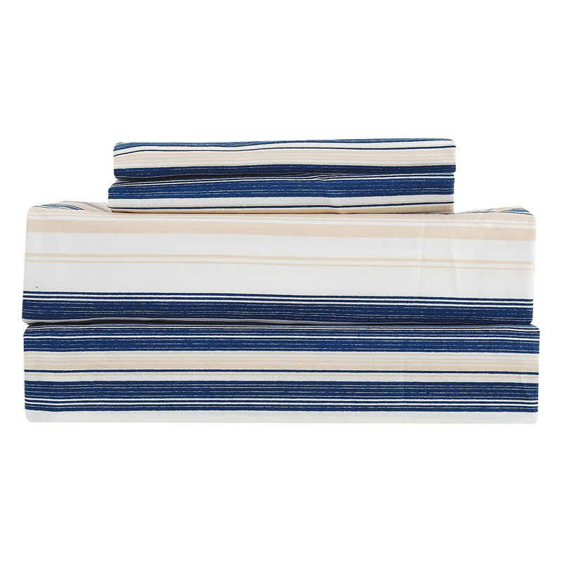 Polyester Box Stitch Striped and Plaid Comforter Set, Full Comforter + 5 Additional Pieces