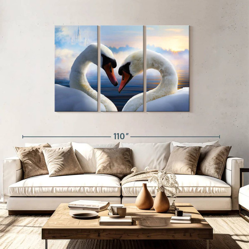 Swan Romance, H 48 po x l 74 po