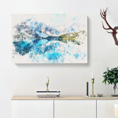 Morraine Lake in Banff Canada Watercolour - Wrapped Canvas
