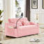 Lit polyvalent pliable en velours rose avec dossier réglable, support de charge et support pour téléphone, cendrier et rotatif-2027883299-2027883310