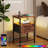 Night Stand, End Table With Charging Station, LED Bedside Table With Fabric Drawer For Bedroom, 3-Tier Side Table With Open Shelf, Rustic Brown