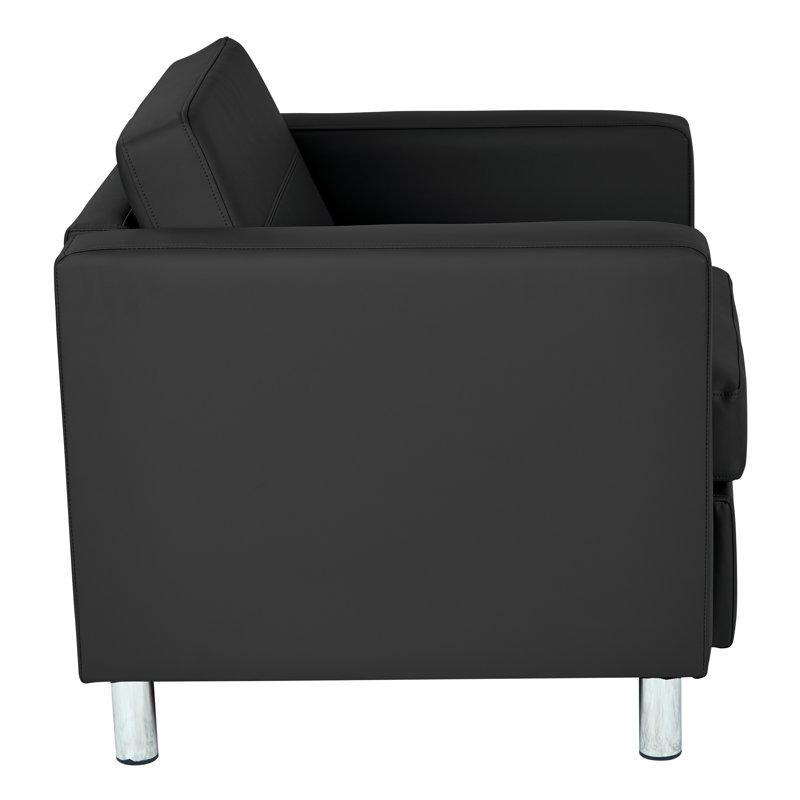 Desantiago Upholstered Armchair, Antimicrobial Black Faux Leather