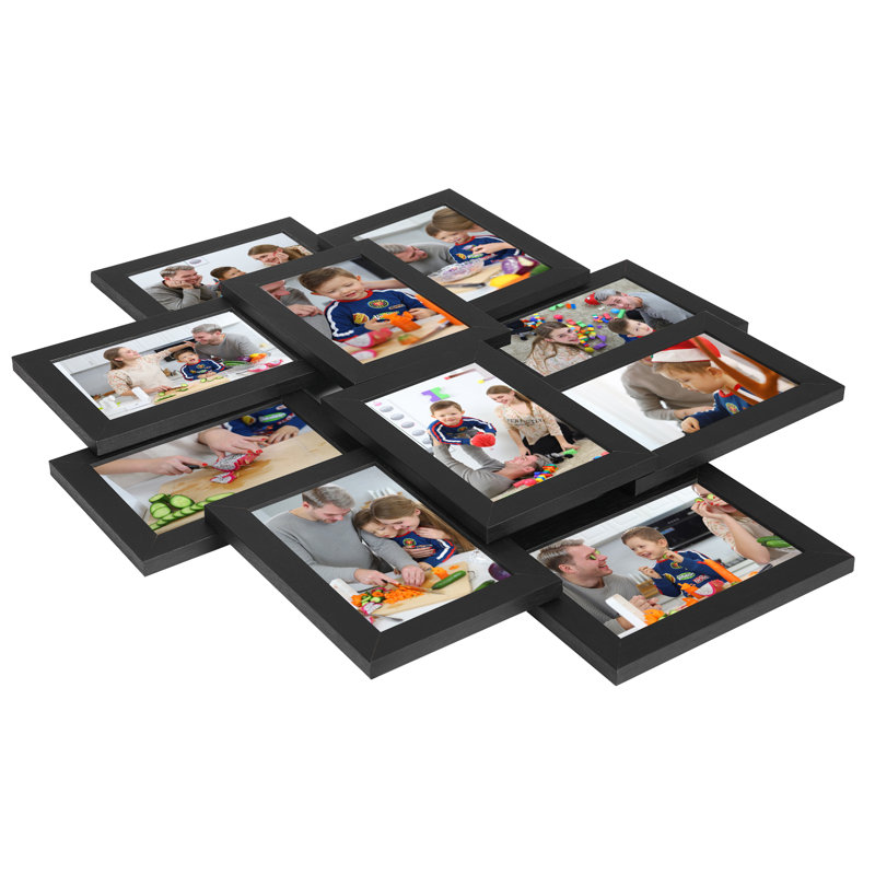 Khia Black Matte Picture Frame - Set of 10, Black