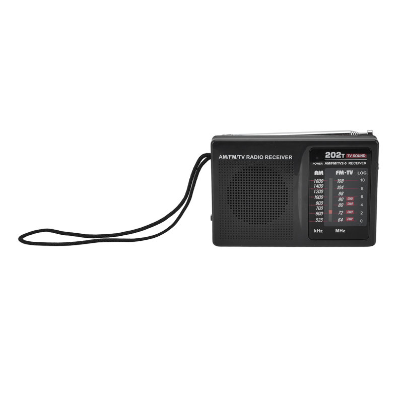 Radio FM/AM portable de poche à réglage manuel avec prise casque externe pour utilisation à l'intérieur, à l'extérieur ou au bureau.