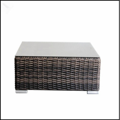 Table basse carrée moderne brune - durable, résistante aux intempéries et aucun assemblage requis pour une utilisation intérieure et extérieure