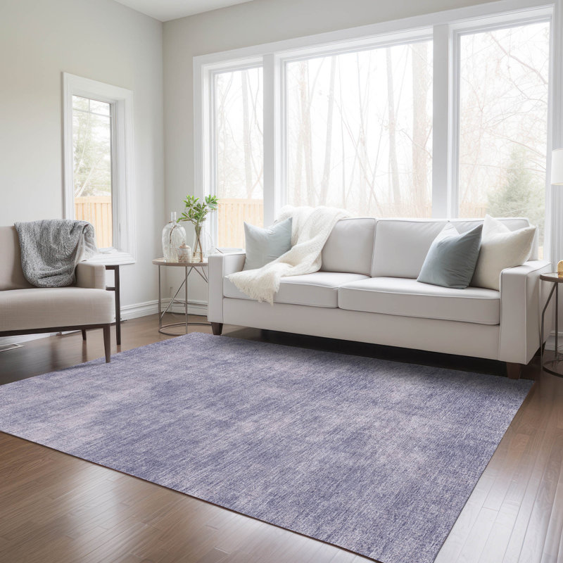 Purple Flat Woven Synthetic Indoor/Outdoor Area Rug 3' x 5'