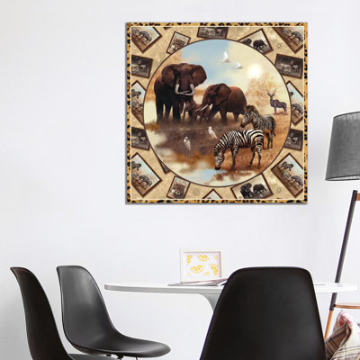 Safari Square Circle - Wrapped Canvas Print