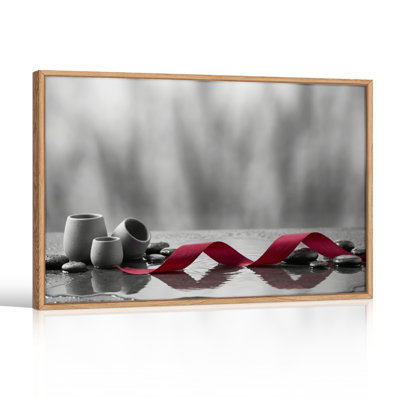 "Red Ribbon Canvas", ensemble de 1 reproduction d'art sur toile