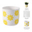 Sagebrook Home 6" Flower Power Planter, Black/White-1888640659