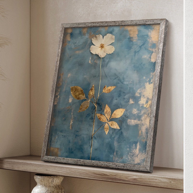 Impression encadrée FLORAL Series XLVI - bois massif, H 15 po x l 12 po