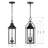 Alvester 20'' H Black Iron Outdoor Hanging Lights with Tempered Glass-1367722295