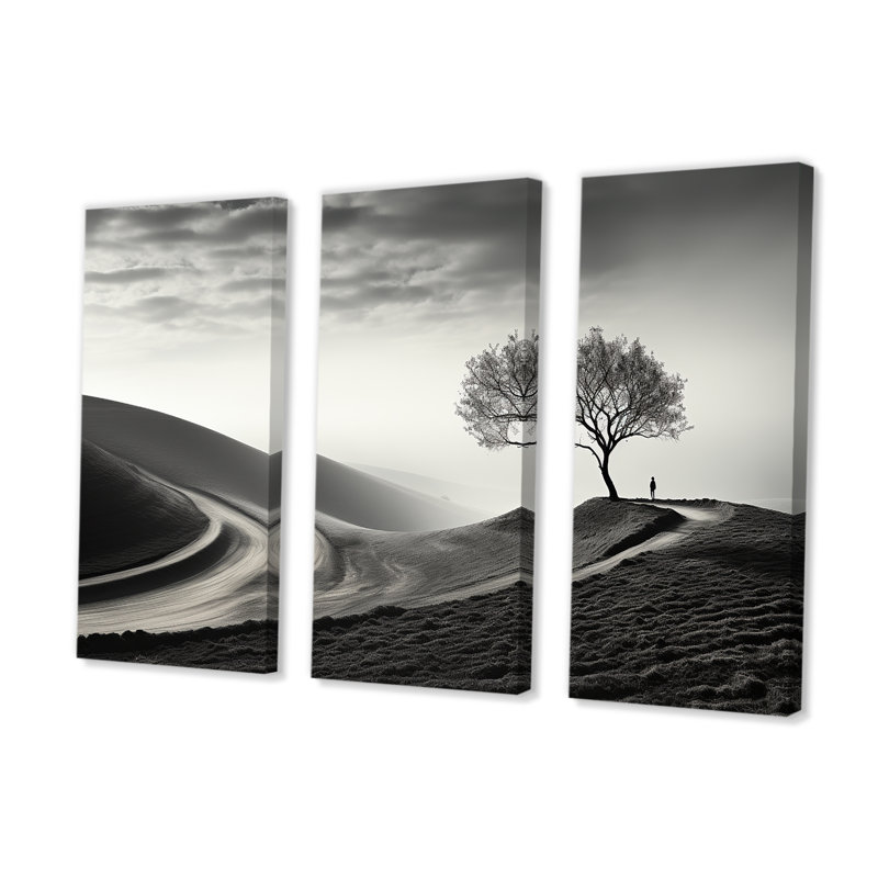 «Black and White Solitude Tree», ensemble de reproductions d'art mural, H 40 po x l 60 po x P 1 po