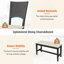 Ensemble de salle à manger 6 pièces en bois moderne avec banc long et 4 chaises rembourrées, parfait pour les repas de famille élégants et confortables-129386159-129386161-129386164