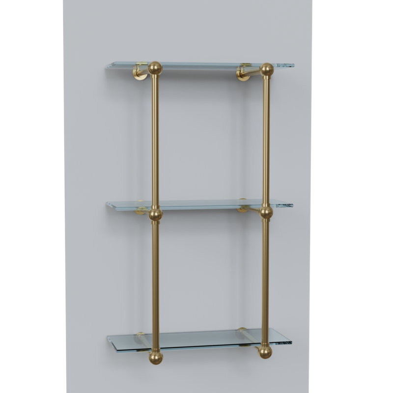 Siss 15.31'' W Metal Shelving Unit, Polished Brass