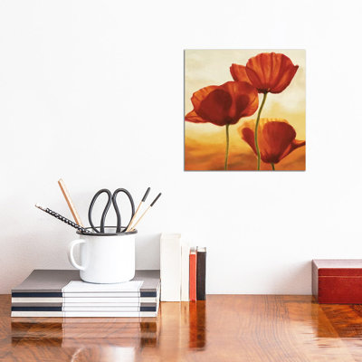 Poppies In Sunlight I by Andrea Kahn - Wrapped Canvas Print