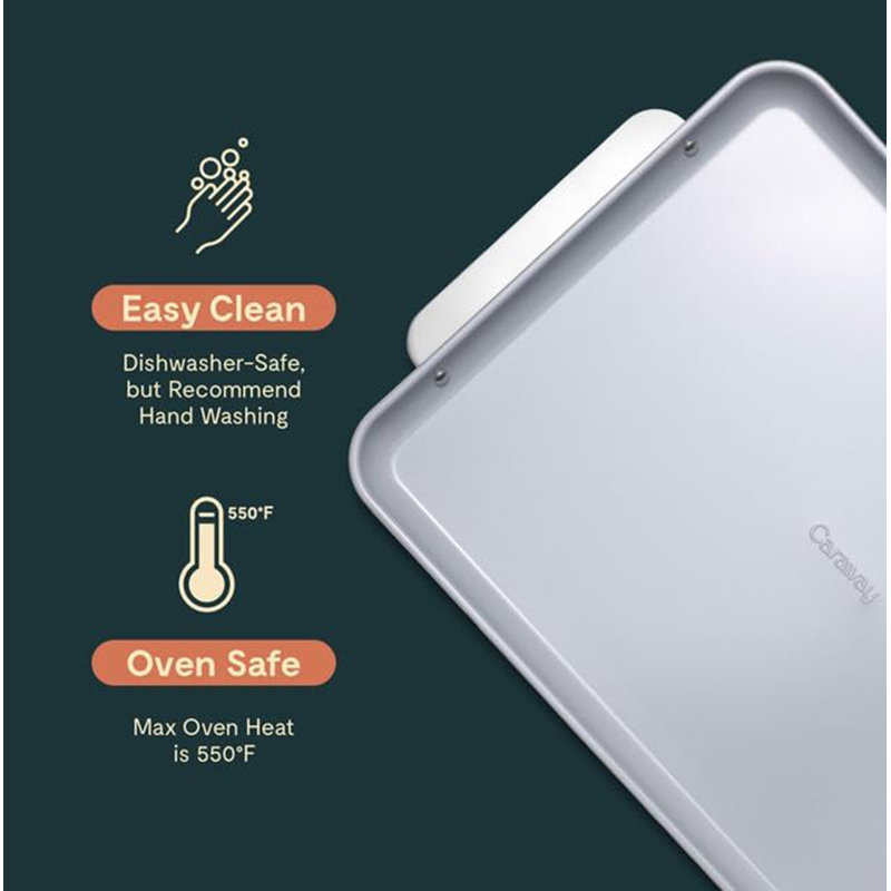 Gray and Terracotta Non-Stick Ceramic Baking Sheet Duo