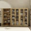 Bibliothèque moderne à 5 tablettes H 79 po x l 38 po avec portes en verre Rivington-116164054