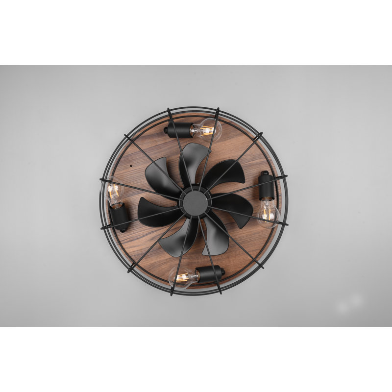 48cm Calista 7 - Blade Ceiling Fan with Remote Control and Light Kit Included, Brown