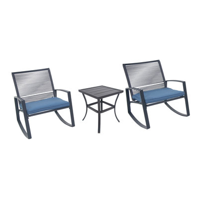 Ensemble de conversation bistro en métal pour 2 personnes