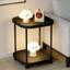 Table d'appoint mobile avec roues et freins, table de bout roulante portable pour le salon, la chambre à coucher ou le patio, assemblage facile et conception en plastique robuste (paquet de 2)