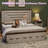 Farmhouse Wood Platform King Bed Frame with 54" Tall Geometric Headboard & Footboard, White-1552661372-1552661368