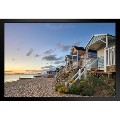 Traditional Beach Huts North Norfolk Coast At Wells Photo Art Print Black Wood Framed Poster 20X14 -  Rosecliff Heights, 362C60D6C0AD478583E16798A69656C8