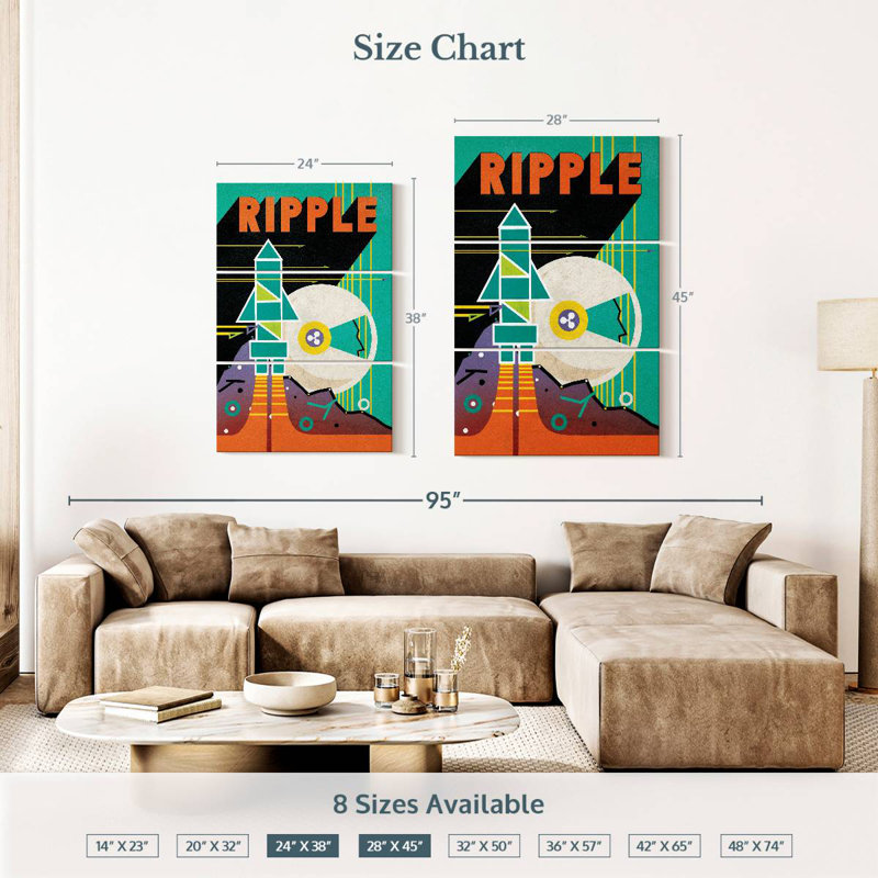 Affiche Tergel Crypto-monnaie Ripple, H 38 po x l 24 po