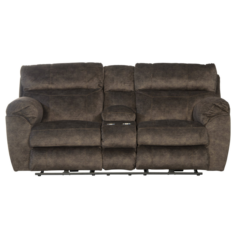 Ameja 86" Pillow Top Arm Reclining Loveseat, Yes, Brown