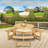 6-Person Circular Outdoor Wooden Picnic Table For Patio, Backyard, Garden, DIY W/ 3 Built-In Benches, 1720Lb Capacity -734989460