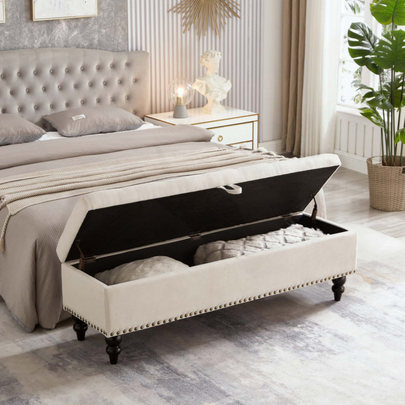 Bed Bench Ottoman With Storage  Fabric