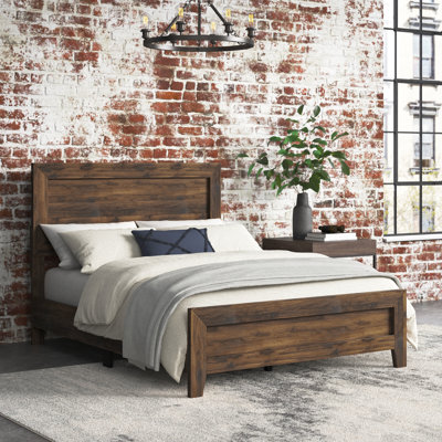 Dhar Wood Bed, Bed Frame With Headboard, Platform Bed Frame, Box Spring Needed